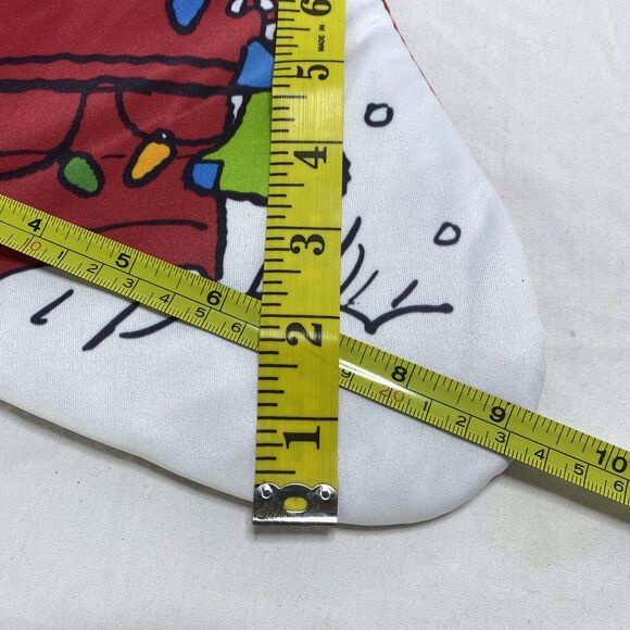 Lot 2 NEW PEANUTS CHRISTMAS STOCKING SNOOPY WOODSTOCK DOG HOUSE RED 15" FAUX FUR - Picture 4 of 6